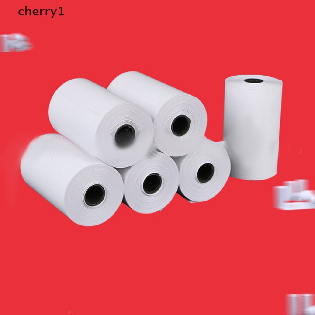 (cherry1) 5 Cuộn Giấy Dán Nhiệt Trực Tiếp Tự Dính