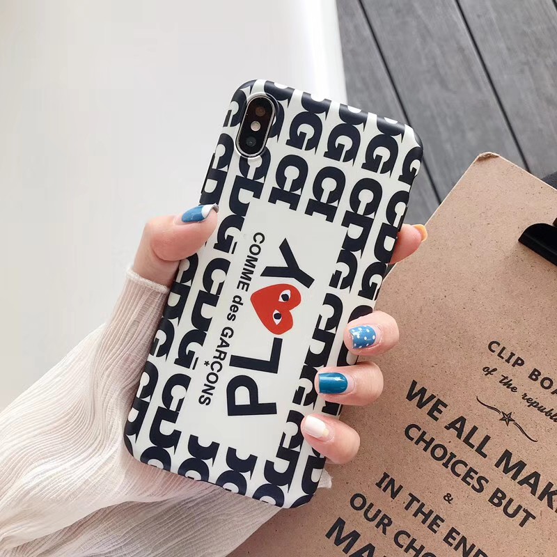 Ốp Lưng Điện Thoại Nhựa Mềm comme des garcons PLAY Case phù hợp cho iPhone12 mini 11 PRO MAX 6/6s 7/8plus SE2 X/XS XR XSMAX #HG392