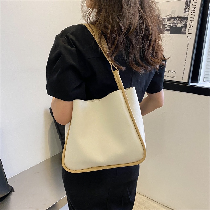 Túi tote Màu Trơn Cỡ Lớn 2022 Thời Trang Phương Tây Đơn Giản Cho Nữ