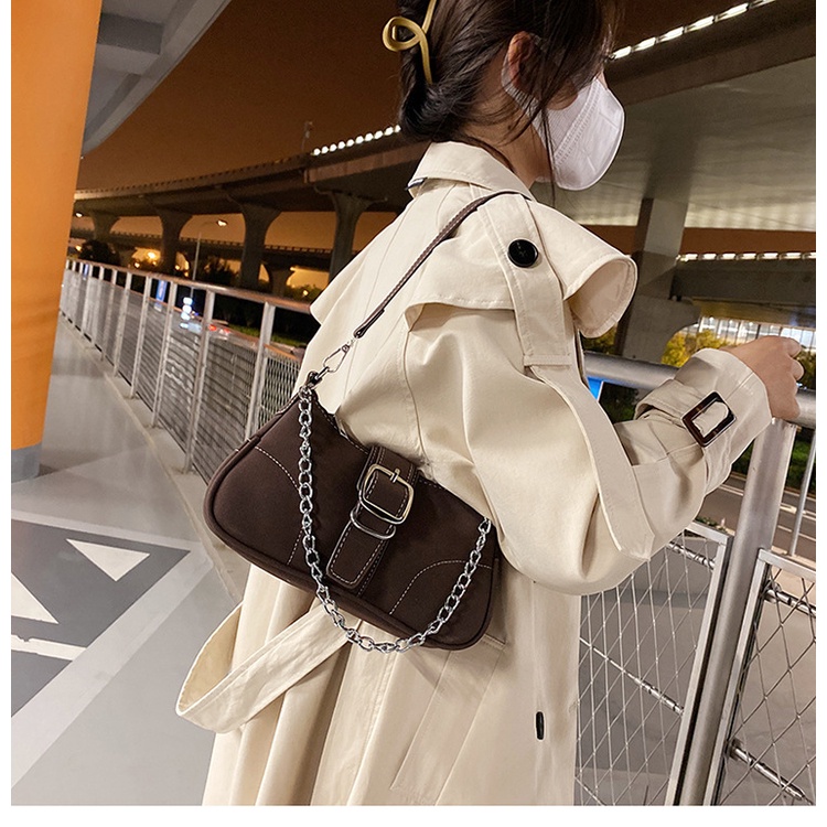 Túi Xách Tote Mềm Phối Dây Xích Đeo Vai Cá Tính