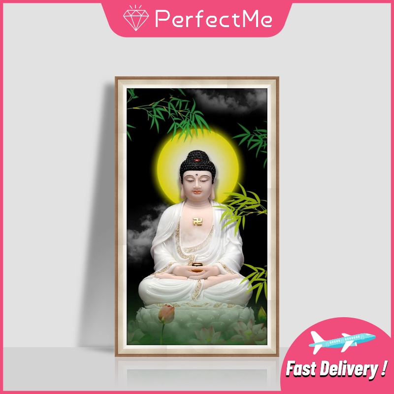 Bộ tranh đính đá 5d 30x50cm tự làm họa tiết phật giáo dùng trang trí nhà cửa