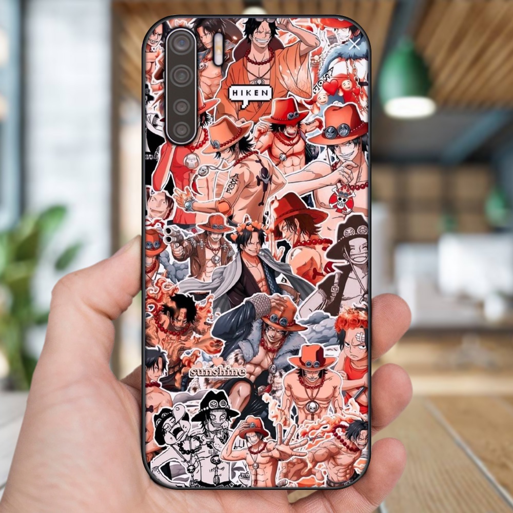 Ốp lưng Oppo A91, Reno 3 viền đen in hình Ace One Piece