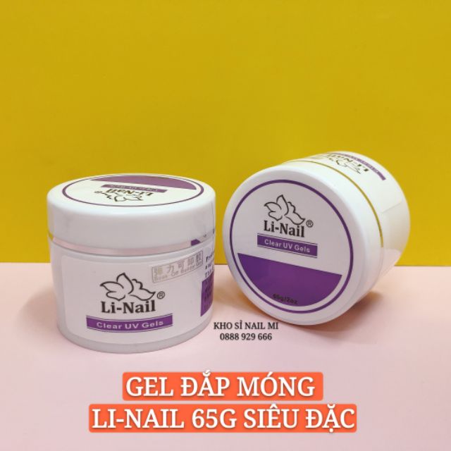 Gel đắp móng Li-nail chính hãng đậm đặc không nóng, màu trong suốt (65g)