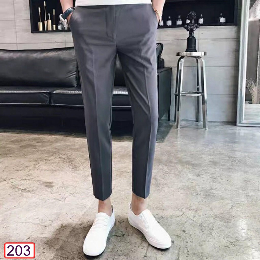 QUẦN TÂY ÂU NAM DÀI TRƠN HÀN QUỐC VẢI ÔM CHỐNG NHĂN Q203 THỜI TRANG | BigBuy360 - bigbuy360.vn