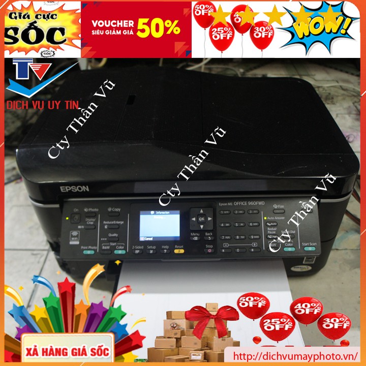 Máy in phun màu cũ đa năng Epson ME office 960 WFD in đen trắng in màu photocopy scan in wifi | BigBuy360 - bigbuy360.vn