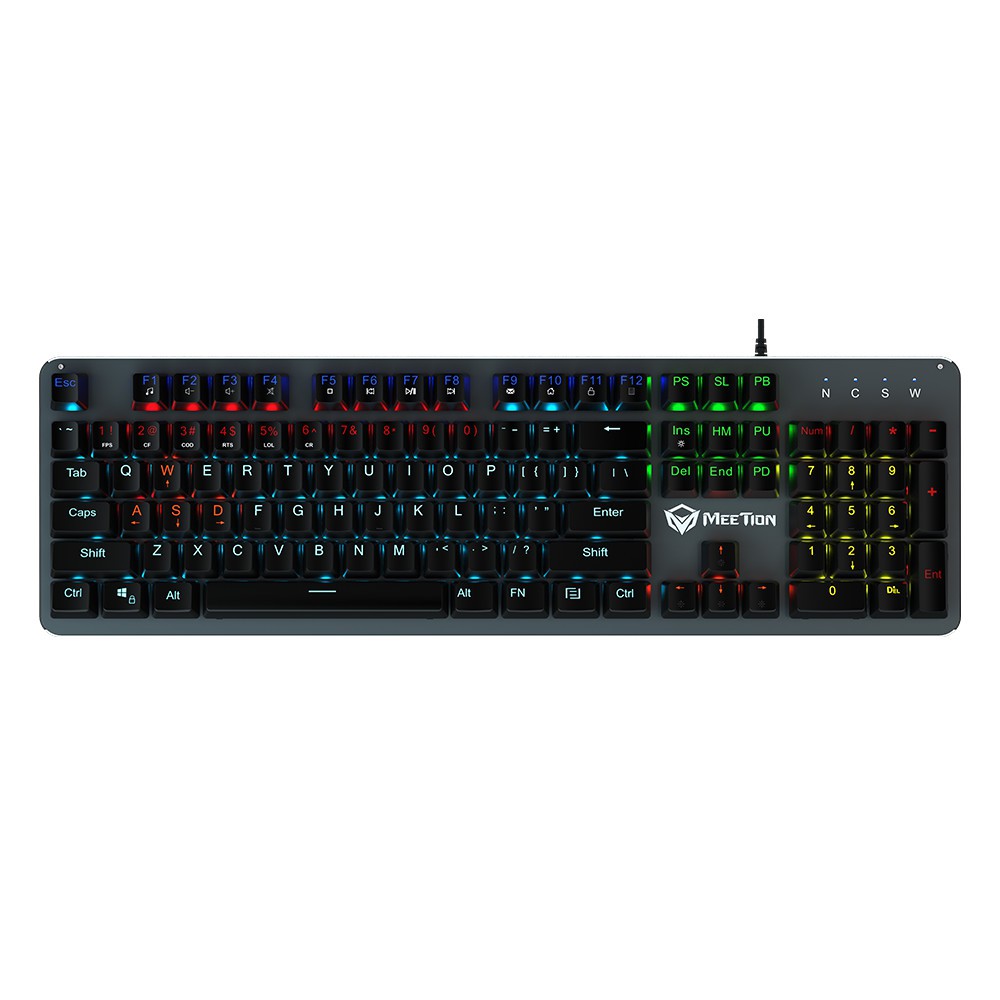 BÀN PHÍM CƠ GAMING MEETION MK007 BLACK  - BẢNG LED NHIỀU MÀU - KTC shop