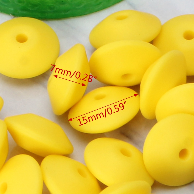 Bộ 20 Hạt Silicone Xỏ Vòng Tròn Nhiều Màu Làm Đồ Chơi DIY Cho Bé