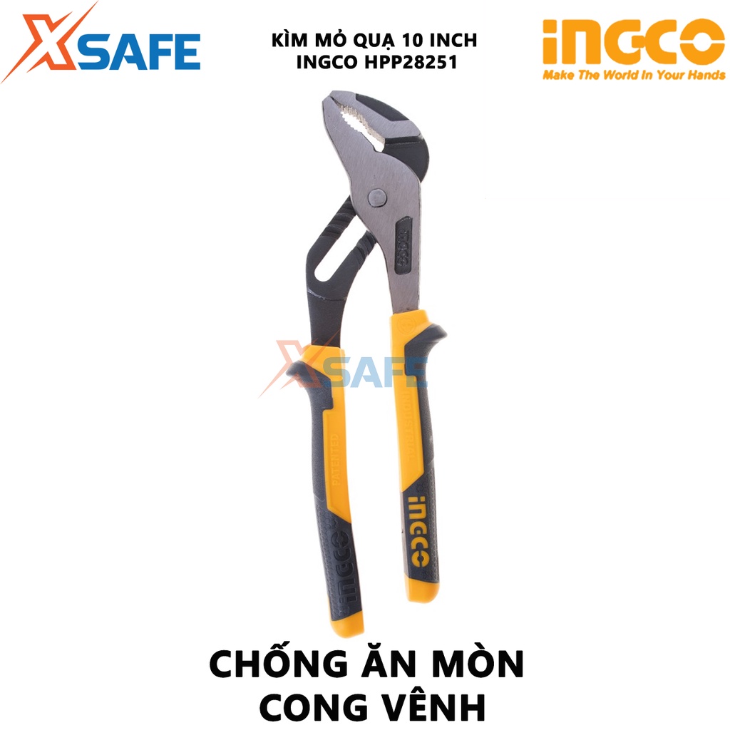 Kìm mỏ quạ INGCO HPP28251 Kềm tuốt dây điện dùng thép CRV cao cấp, kích thước dài 250mm - Chính hãng