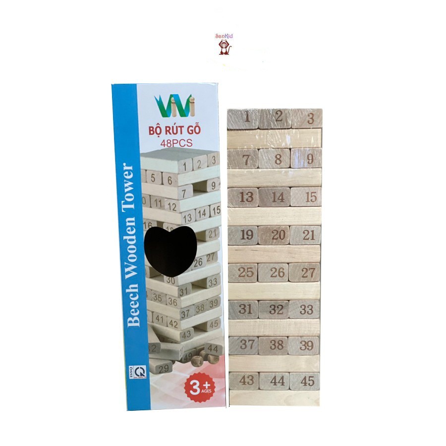Rút gỗ số Vivitoys dòng cao cấp nặng 1kg
