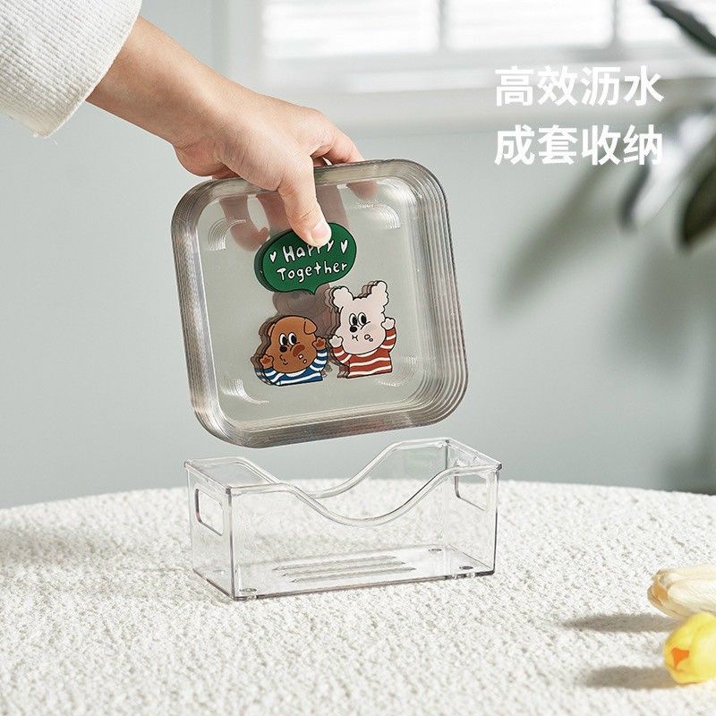 Bộ đĩa đủ hình , siêu dễ thương chất liệu nhựa  cao cấp giả sứ chống bị vỡ , có đế đựng tiện lợi