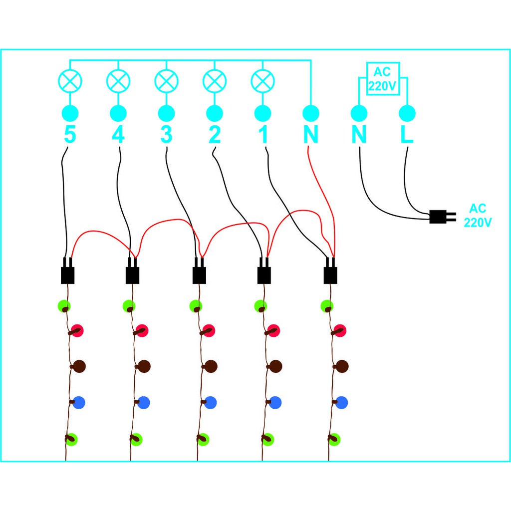 Hộp điều khiển đèn AC 220V 8 Kênh