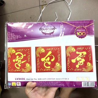 Tranh thêu chữ thập Phúc Lộc Thọ LV3436 chưa thêu