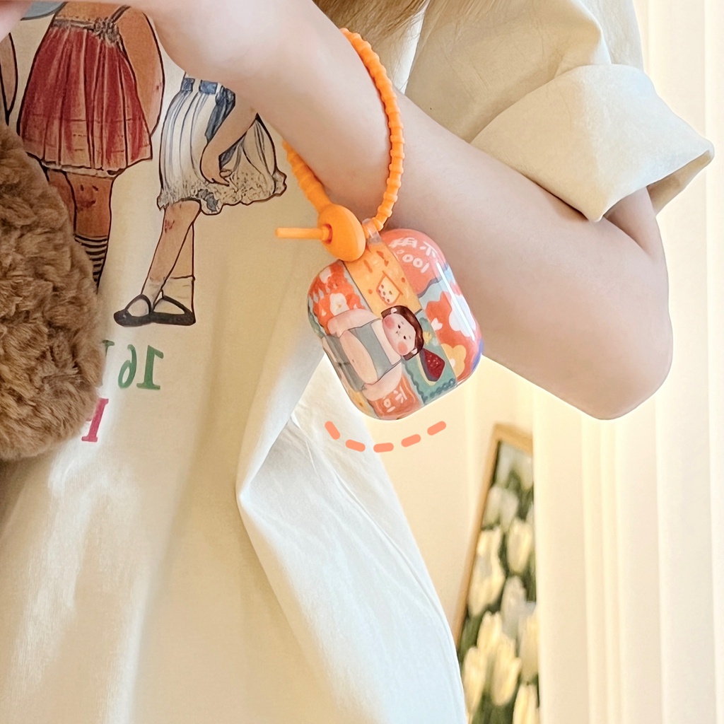 Vỏ Bảo Vệ Hộp Sạc Tai Nghe Airpods 1 2 3 Pro Chống Sốc Hình Cô Gái Mũm Mĩm Dễ Thương