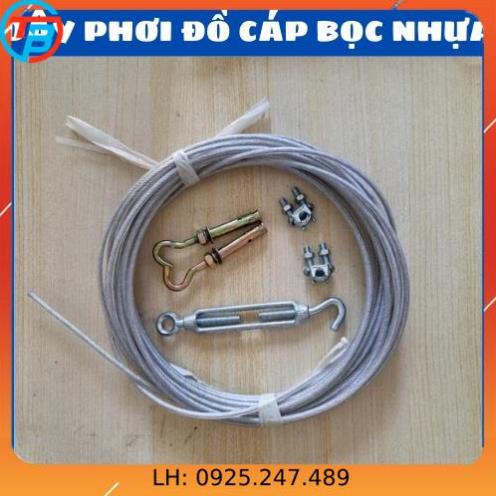 Bộ Dây cáp phơi quần áo, siêu bền chắc chắn - Cáp Thép Thái Bình Vina