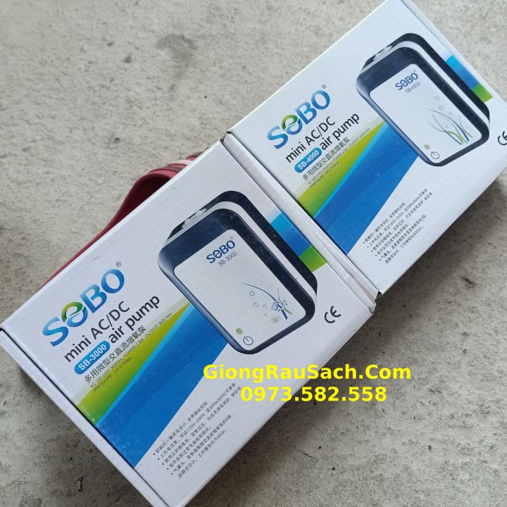 (TẶNG DÂY + VIÊN SỦI) Máy bơm oxy pin Sạc Tích Điện Sobo 3000/4000 Sủi Sục Tạo Khí Cho Hồ Bể Cá Cảnh Mini