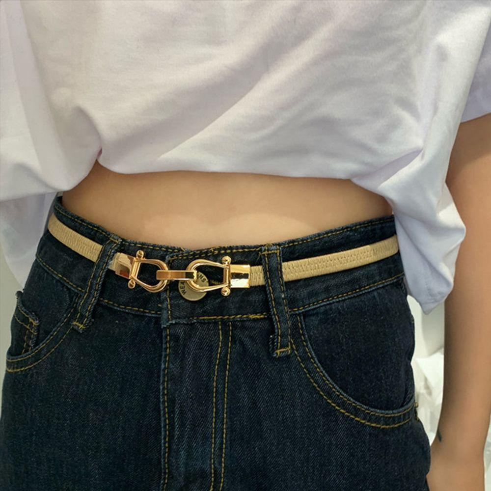 Thắt Lưng Màu Trơn Khóa Kim Loại Điều Chỉnh Được Thiết Kế Đơn Giản Thời Trang Cho Nữ BERNARDO