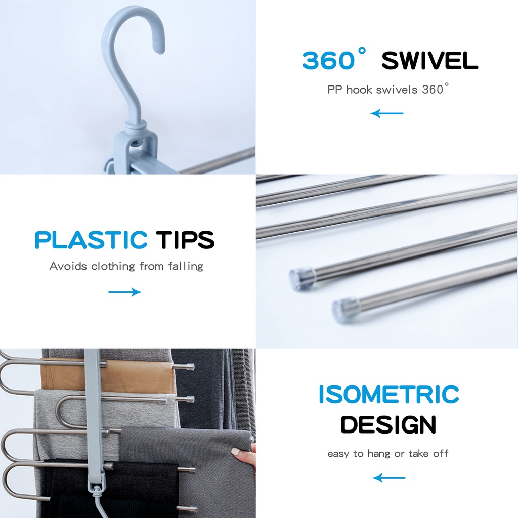 Móc Treo Quần Nhiều Tầng Có Thể Gấp Gọn Tiện Dụng