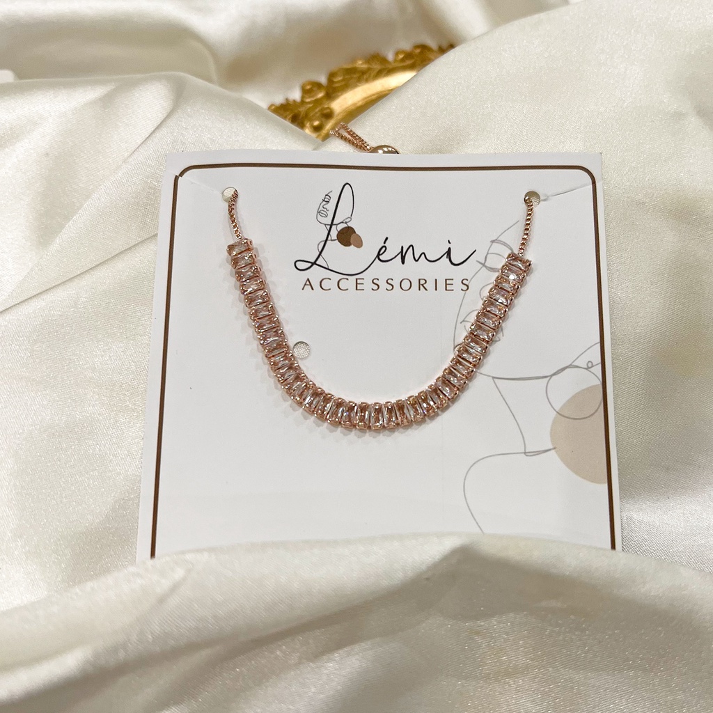 Lắc tay nữ đính đá zircon LEMI  Vòng tay retro dây rút chỉnh kích thước thông minh bền màu thời trang Hàn Quốc