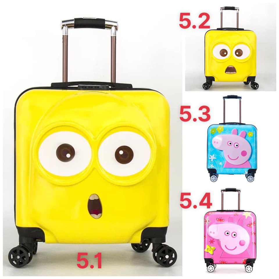 VALI KÉO CHO BÉ GÁI VÀ TRAI HÌNH 3D NỔI NHỰA ABS SIÊU BỀN CHỊU LỰC TỐT CHỐNG VA ĐẬP XƯỚC VỠ