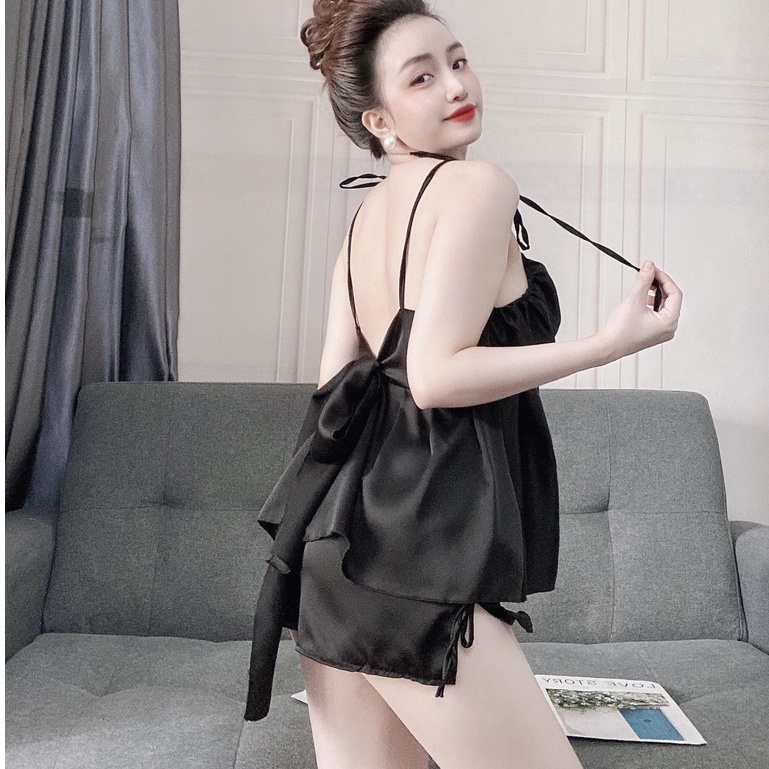 Đồ ngủ sexy /Set xếp ly ngực chất liệu lua satin cao cấp , freesize dưới 65 kg | BigBuy360 - bigbuy360.vn