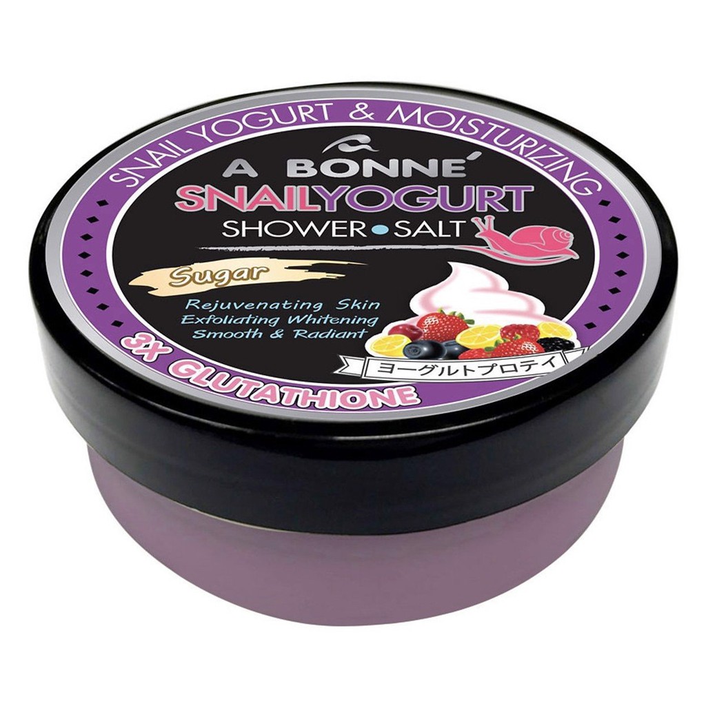 Muối Tắm A Bonne Sữa Chua Và Chiết Xuất Ốc Sên Tẩy Tế Bào Chết, Làm Trắng Da A Bonne Snail Yogurt Shower Salt 350g (Hũ)