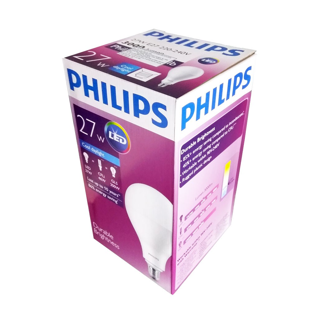 Bóng đèn Led Bulb Highlumen Philips hiệu suất cao 27W - 3000Lm - đui E27(Ánh sáng trắng)