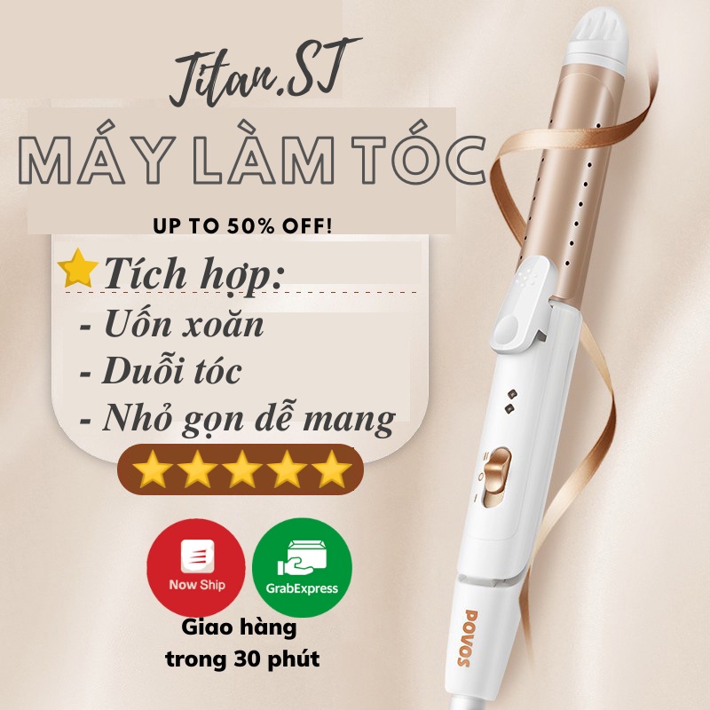 Máy Uốn Tóc Máy Tạo Kiểu Tóc Là Tóc Làm Xoăn Duỗi Tóc Đa Năng Nhỏ Gọn Siêu Tiện Lợi TITAN STORE