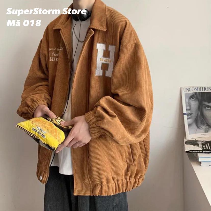 Áo khoác jacket nhung tăm 2 lớp giá siêu rẻ phù hợp nam nữ