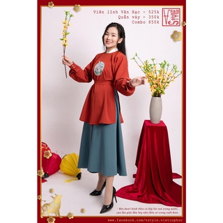 Combo Áo Vân Hạc và quần váy cho nữ