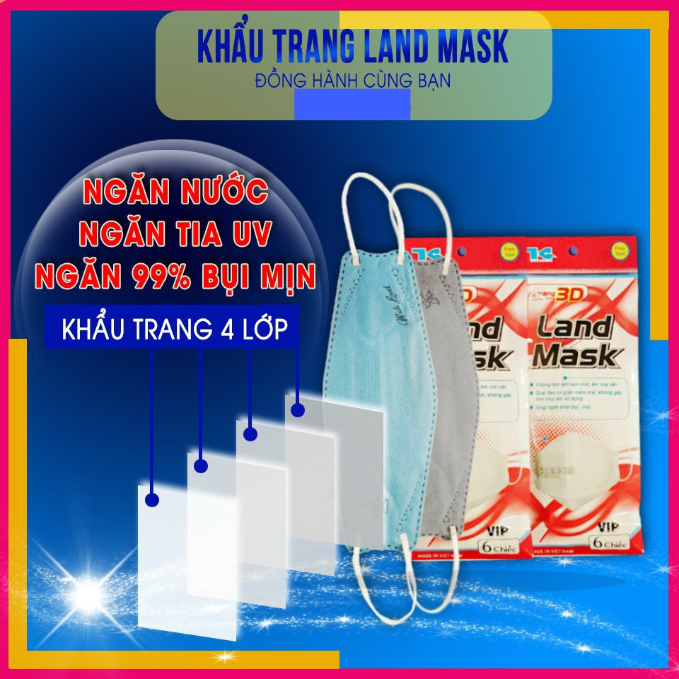 (Hàng ViP loai 1) Khẩu trang 3d Land Mask set 6 cái cao cấp | WebRaoVat - webraovat.net.vn