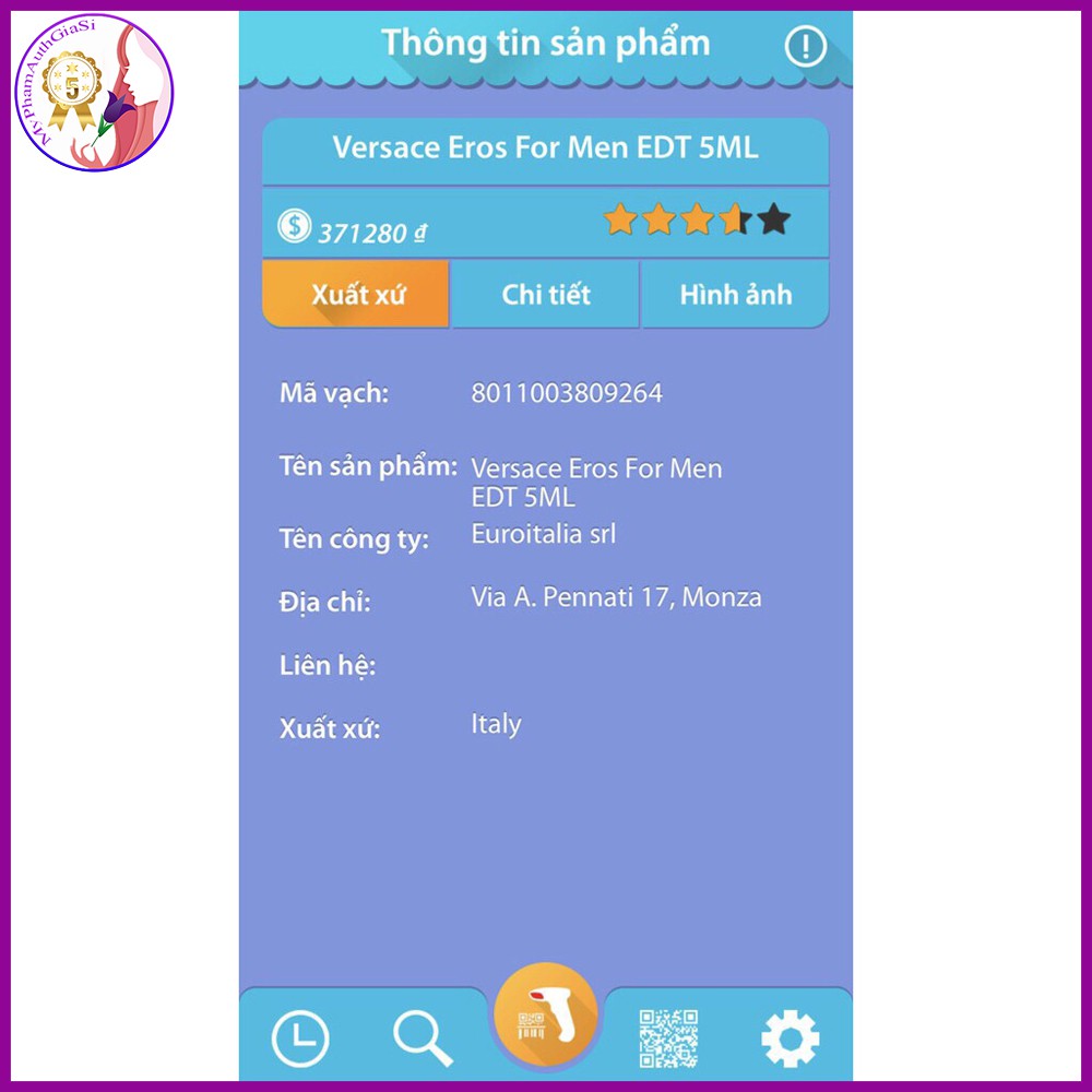 NƯỚC HOA VERSACE EROS FOR MEN 5ML EDT | BigBuy360 - bigbuy360.vn