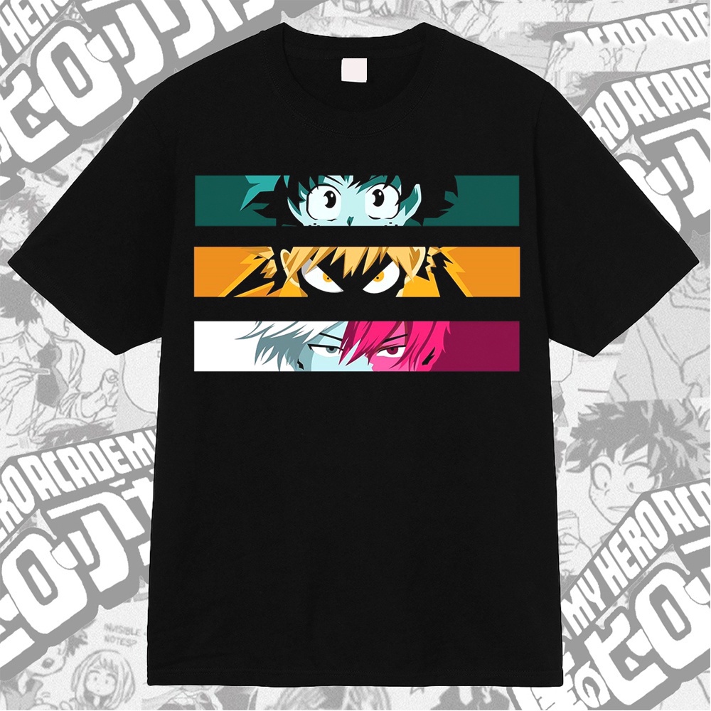 Áo Thun Midoriya Bakugo Todoroki Lớp 1A Anime Học Viện Anh Hùng My Hero Academia cotton form rộng tay lỡ unisex big size
