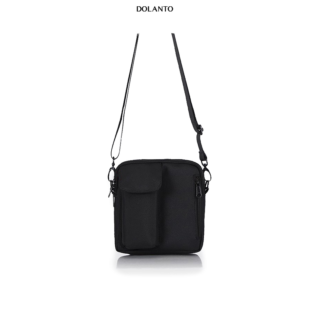 Túi Đeo Chéo Đen HARAS BAG Nhỏ Du Lịch Thời Trang Vải Canvas Cao Cấp Chống Thấm Nước Bao Tử Rẻ Tiện Nam Nữ DOLANTO