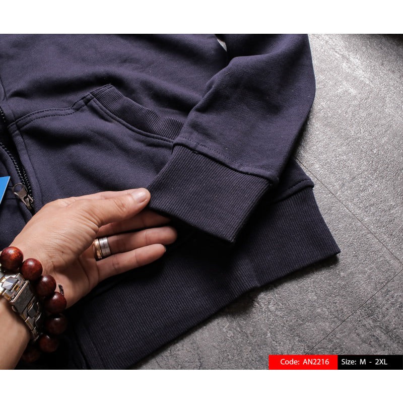 Áo khoác nam nữ Hoodie nỉ trơn Basic mũ khóa 2 lớp chất da cá chân cua siêu dày,hai màu đen-tím than chất đẹp | BigBuy360 - bigbuy360.vn