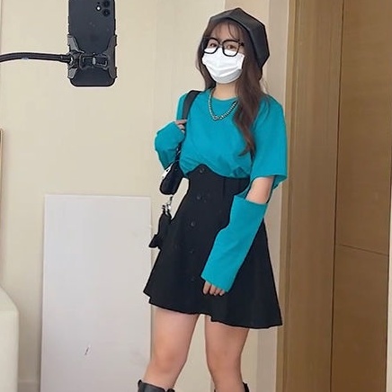 Chân váy COZOKC lưng cao thời trang mùa thu dành cho nữ