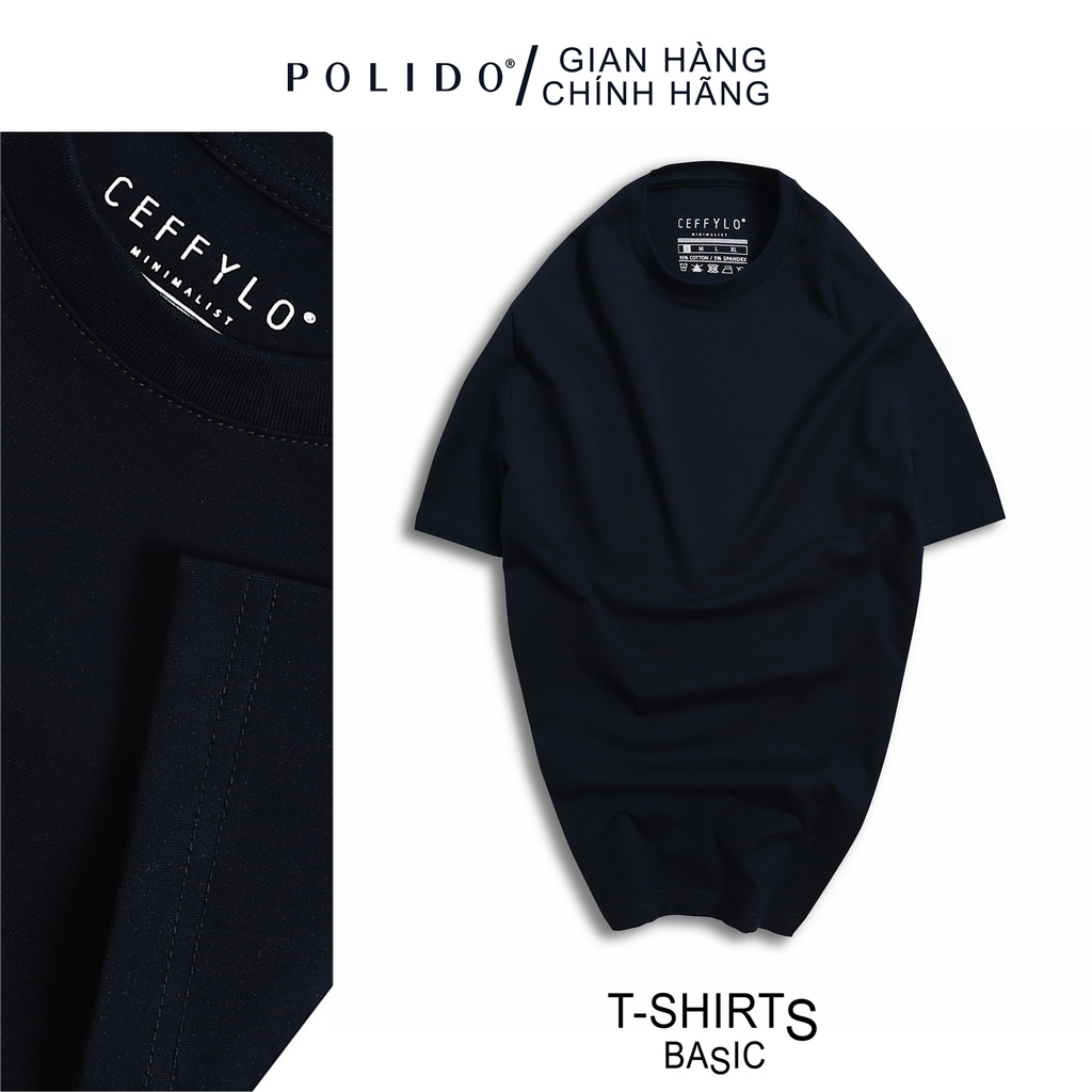 Áo Phông cotton trơn CEFFYLO phong cách basic chất vải cao cấp | BigBuy360 - bigbuy360.vn