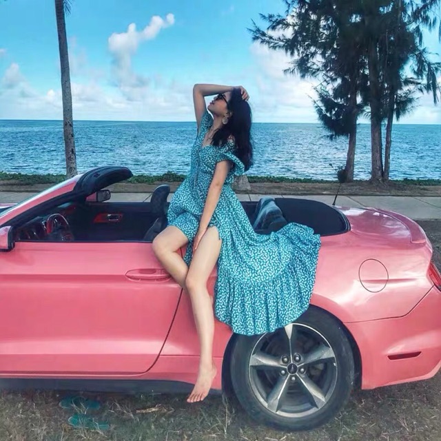 (Ảnh thật) Váy đầm maxi hở lưng boho xẻ tà tay cánh tiên dáng xoè dài màu xanh siêu đẹp | BigBuy360 - bigbuy360.vn