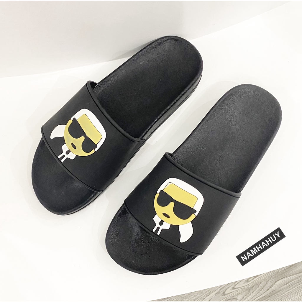 Dép quai ngang nam và nữ Karrl hình mặt người đeo kính cực chất