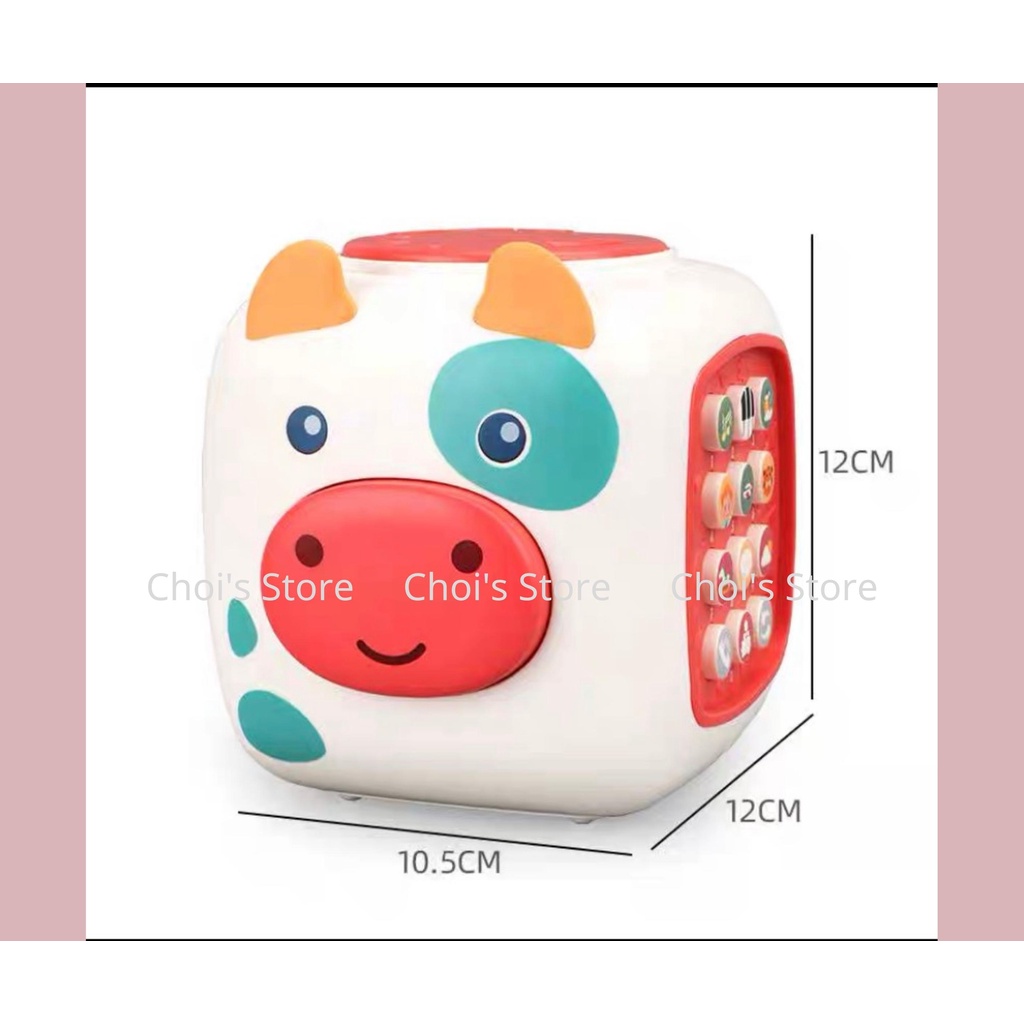 Đồ chơi phím nhạc, trống mẫu mẹ con heo hồng, bò sữa siêu đáng yêu có bánh xe chạy đà Choi Store 62