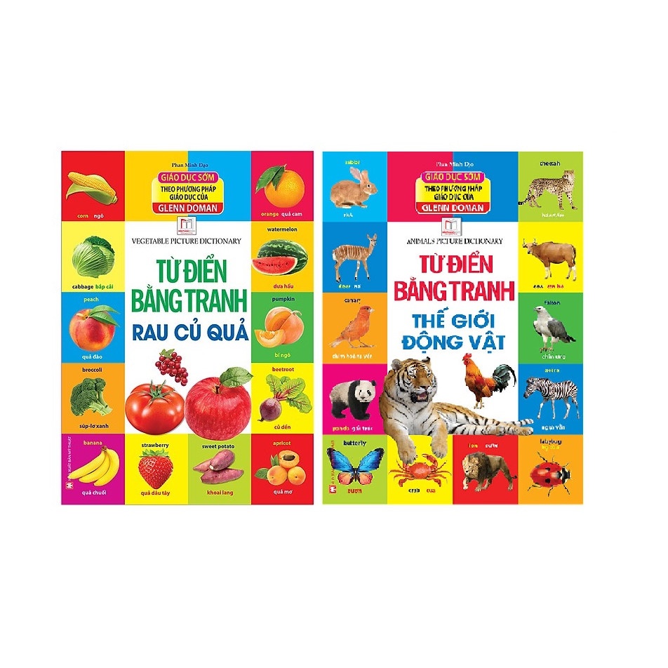 Sách Combo- từ điển bằng tranh Thế giới động vật+ Rau củ quả+Phương tiện giao thông