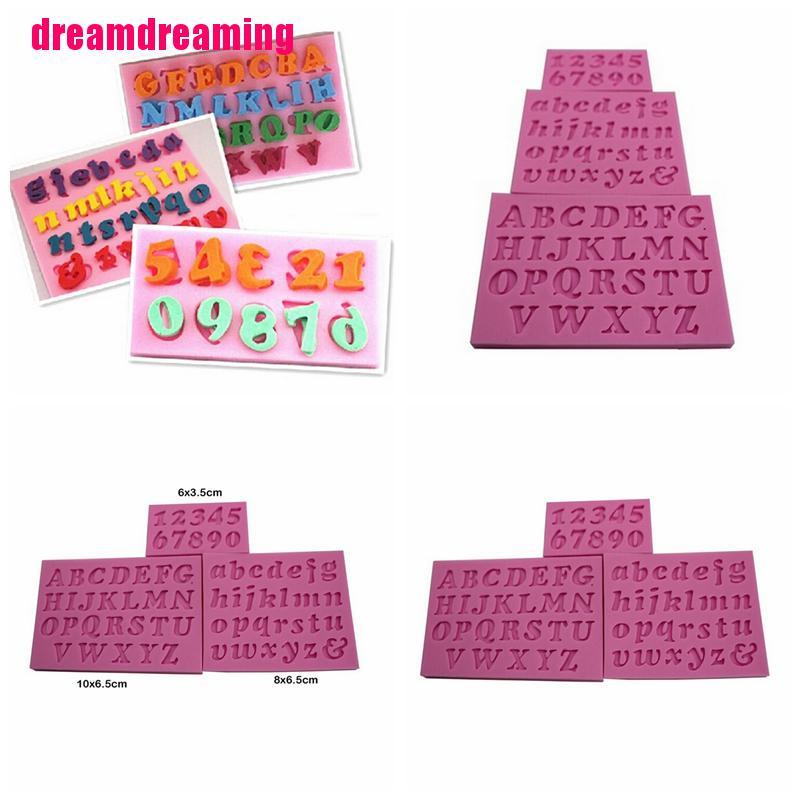 Bộ 3 Khuôn Silicone Làm Bánh Hình Chữ Cái Và Số