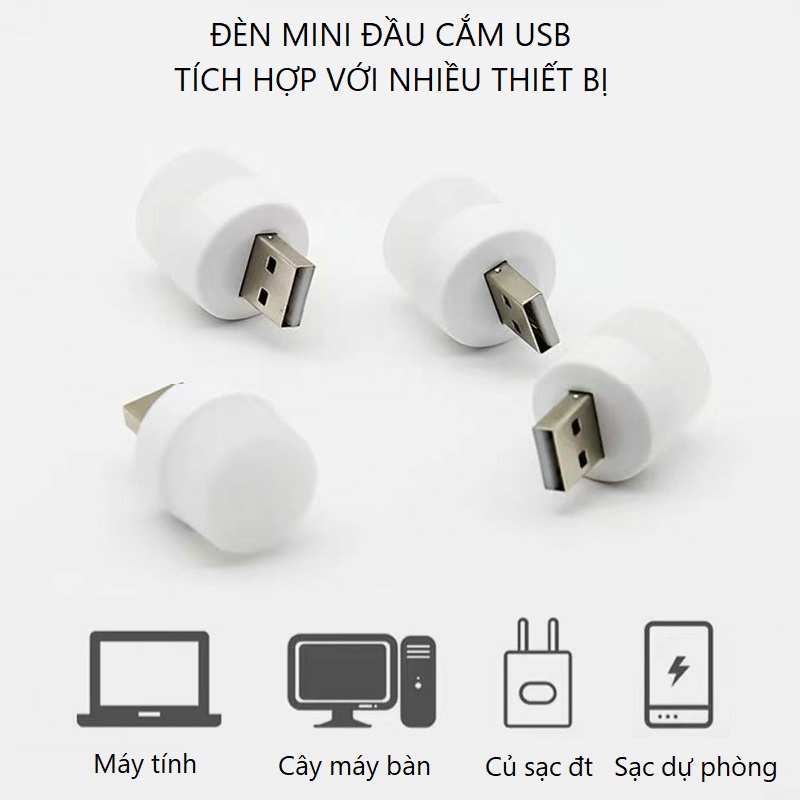 Đèn led mini 5V cổng cắm USB siêu sáng, làm đèn ngủ, đèn đánh dấu vị trí ban đêm