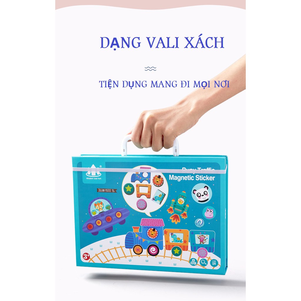 Đồ chơi xếp hình Nam Châm Giao Thông - đồ chơi trí tuệ trẻ em đa chức năng 3 4 5 6 tuổi magnet traffic