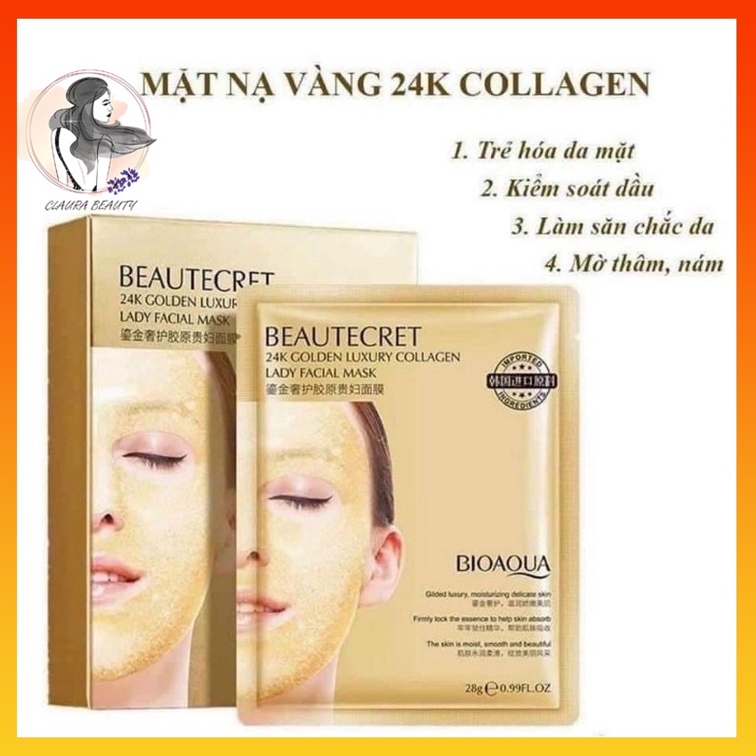 [CHÍNH HÃNG] Mặt Nạ Thuỷ Tinh Dạng Thạch Collagen 24K BIOAQUA Trong Suốt , Mặt Nạ Cấp Ẩm, Trẻ Hoá Da,CLAURA BEAUTY