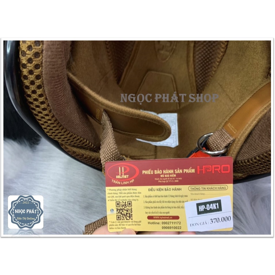 Mũ Bảo hiểm  ¾ Đầu_Hàng Chính Hãng HPRO [có kính chắn gió] Size 54-59cm_chất liệu nhựa ABS và đệm xốp EPS chịu lực