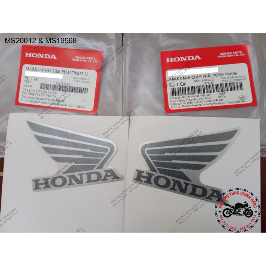 Tem cánh chim 70MM - hàng chuẩn - tem chính hãng Honda