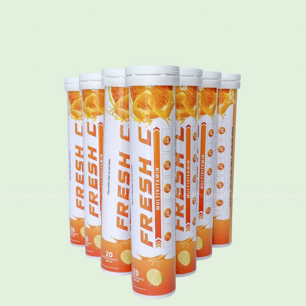 Viên sủi vitamin C Multivitamin Fresh C lọ 20 viên bổ sung vitamin C, tăng cường sức đề kháng