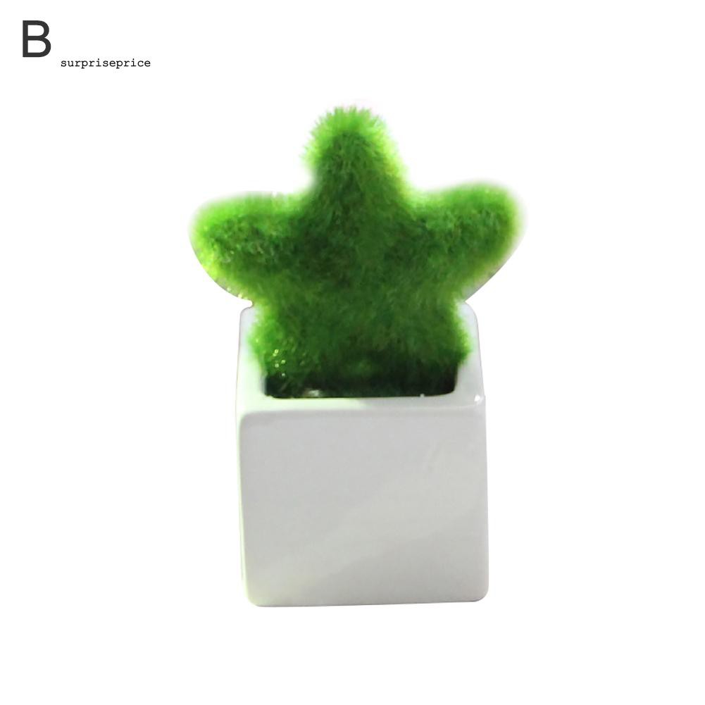 1 Chậu Cây Nhân Tạo Hình Ngôi Sao / Trái Tim Tròn Trang Trí Tiệc Cưới / Sân Vườn