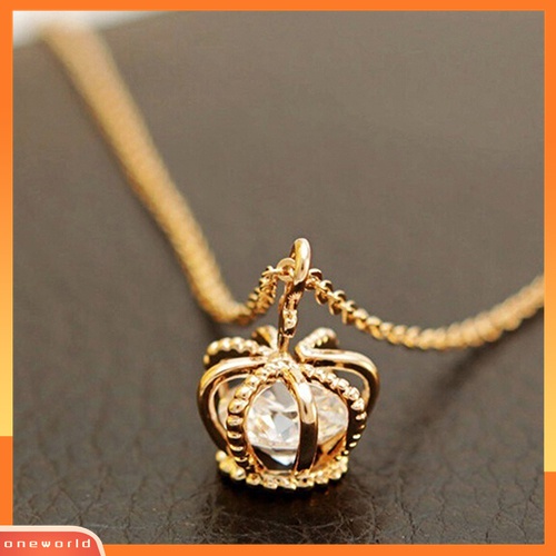 Vòng cổ hợp kim mặt hình vương miện đính đá xinh xắn cho nữ