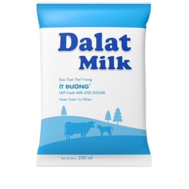 Sữa tươi tiệt trùng dalatmilk 220ml (48 bịch)